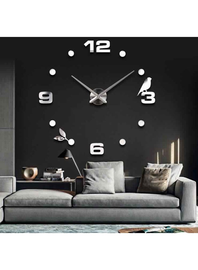 DIY 3D Numeral Wall Clock Silver 80x120cmcm - Image 2